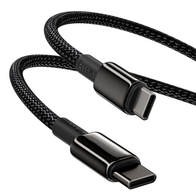 Кабель USB Type-C Baseus USB Type-C to Type-C Tungsten Gold Fast Charging 2m Black (CATWJ-A01) 602 фото